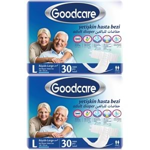 Goodcare Yetişkin Bezi Bel Bantlı Tekstil Yüzey L Large - Büyük 60 Adet 2Pk x 30