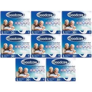 Goodcare Yetişkin Bezi Bel Bantlı Tekstil Yüzey L Large - Büyük 240 Adet 8Pk x 30