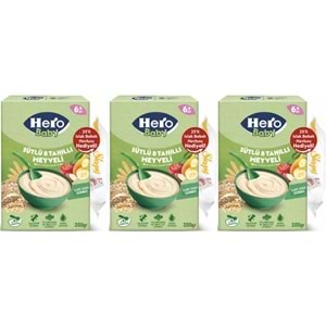 Hero Baby Kaşık Maması 200GR Sütlü 8 Tahıllı Meyveli + Islak Mendil Hediye (3 Lü Set)
