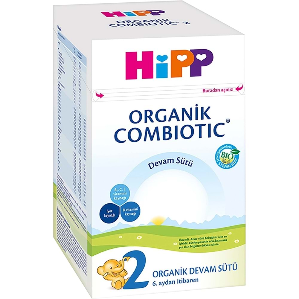 Hipp Organik Combiotic Bebek Devam Sütü 800GR No:2 (6. Aydan İtibaren) (2 Li Set)