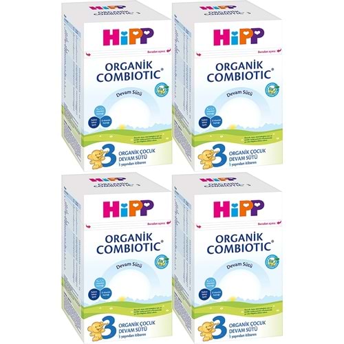Hipp Organik Combiotic Bebek Devam Sütü 800GR No:3 (9. Aydan İtibaren) (4 Lü Set)