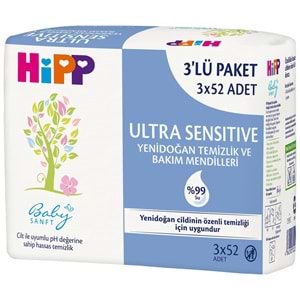 Hipp Baby Sanft Islak Havlu Mendil 52 Yaprak Ultra Sensitive Yenidoğan 36Lı Set (12PK*3) 1872 Yaprak