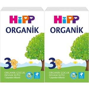 Hipp Organik Devam Sütü 600GR No:3 (1 Yaş ve Üzeri) (2 Li Set)