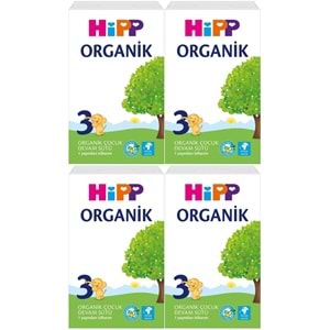 Hipp Organik Devam Sütü 600GR No:3 (1 Yaş ve Üzeri) (4 Lü Set)