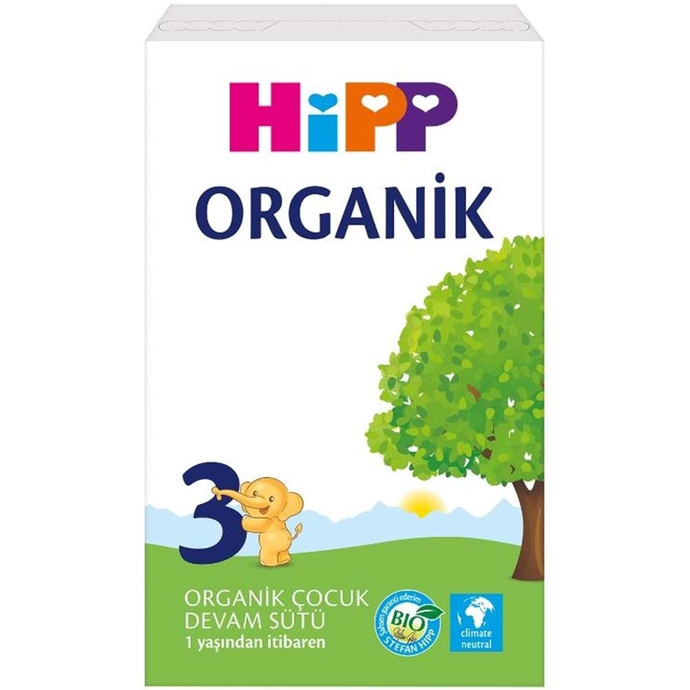 Hipp Organik Devam Sütü 600GR No:3 (1 Yaş ve Üzeri) (4 Lü Set)