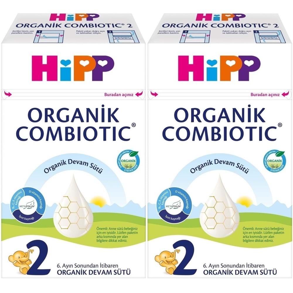 Hipp Organik Combiotic Devam Sütü 600GR No:2 (6-12 Ay) (2 Li Set)