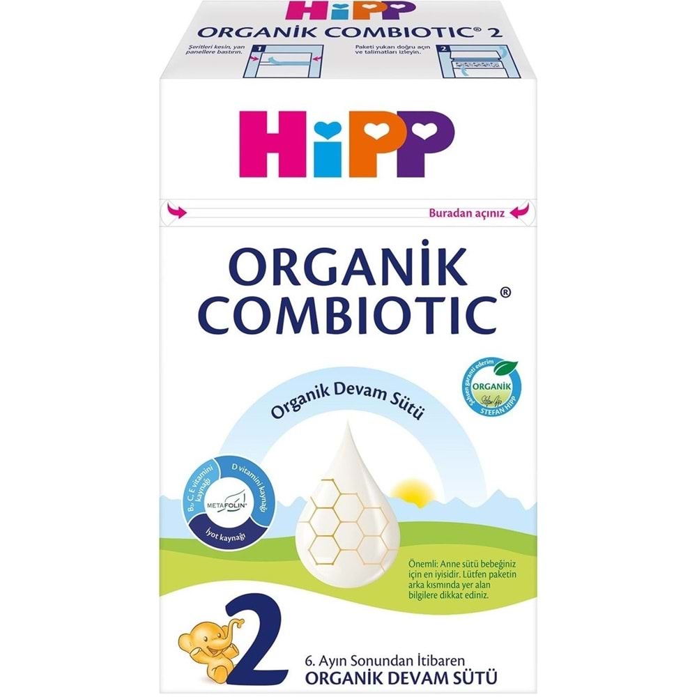 Hipp Organik Combiotic Devam Sütü 600GR No:2 (6-12 Ay) (5 Li Set)