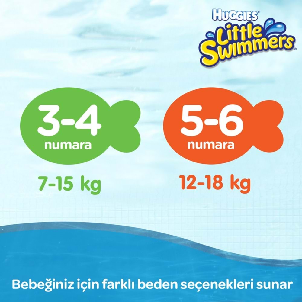 Huggıes Little Swımmers Mayo Bebek Bezi Beden:5-6 (12-18KG) 99 Adet (9PK*11)