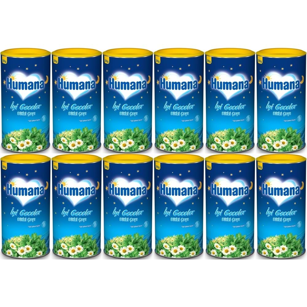 Humana İyi Geceler Çayı 200GR (Melisa Yağı İçeren Karışık Bitki İçecek Tozu) (12 Li Set)