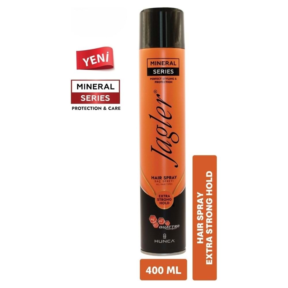 Jagler Saç Spreyi 400ML Extra Strong Hold - Ekstra Güçlü Tutuş (Turuncu) (5 Li Set)