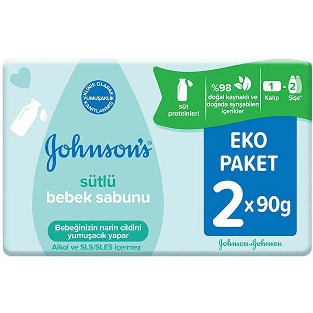 Johnsons Baby Bebek Sabunu 90GR Sütlü 4 Lü Set (2PK*2)