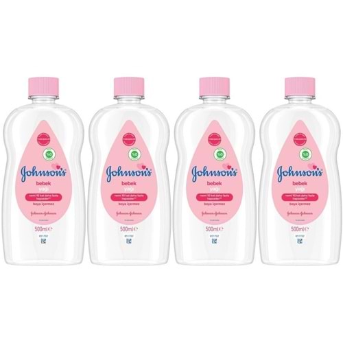 Johnsons Baby Bebek Yağı 500ML Nemlendirici (Pembe) (4 Lü Set)