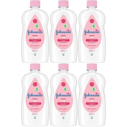 Johnsons Baby Bebek Yağı 500ML Nemlendirici (Pembe) (6 Lı Set)
