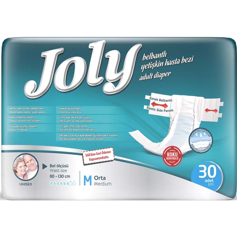 Joly Yetişkin Bezi Bel Bantlı M - Orta - Medium 120 Adet