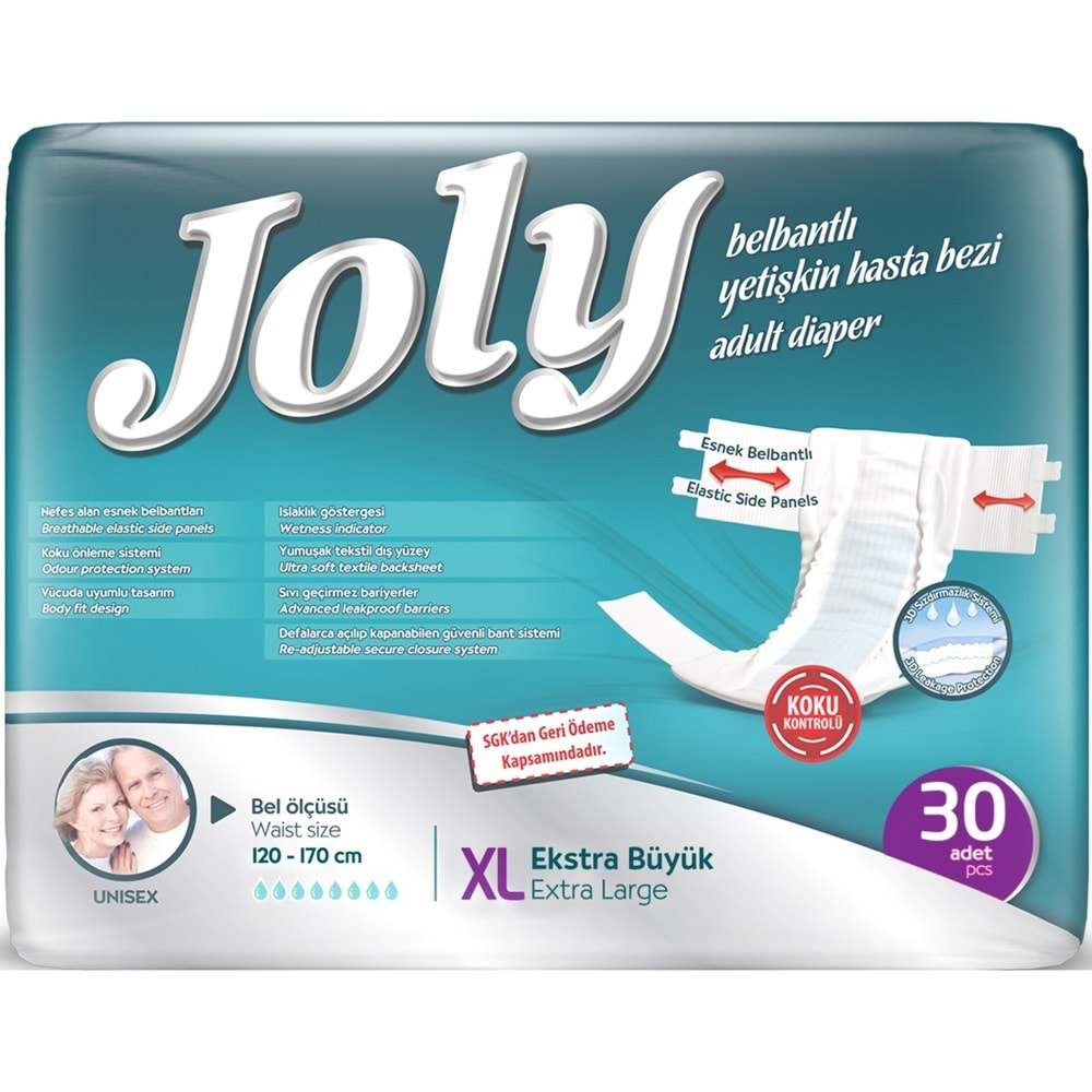 Joly Yetişkin Bezi Bel Bantlı XL - Ekstra Large - Extra Large 240 Adet