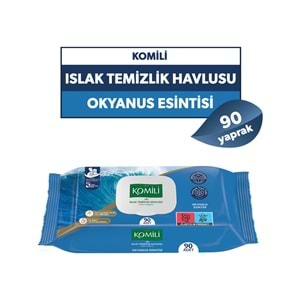 Komili Islak Havlu Mendil 90 Yaprak Okyanus Esintisi (9 Lu Set) Pratik Kapaklı (810 Yaprak)
