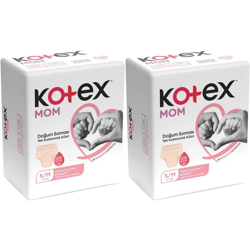 Kotex Mom Lohusa Külodu - Külot Bez S - Small - Küçük / M - Medium - Orta 16 Lı Set (2PK*8)