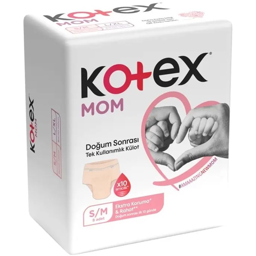 Kotex Mom Lohusa Külodu - Külot Bez S - Small - Küçük / M - Medium - Orta 24 Lü Set (3PK*8)