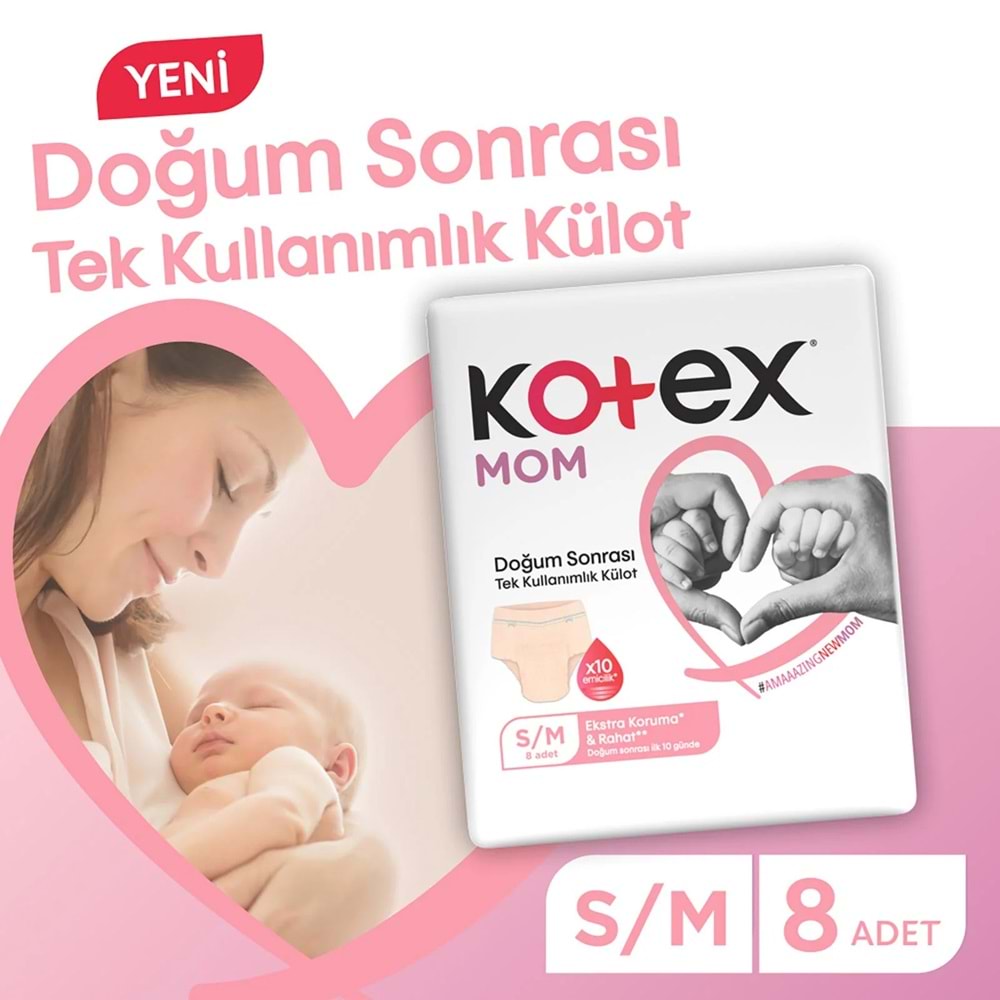 Kotex Mom Lohusa Külodu - Külot Bez S - Small - Küçük / M - Medium - Orta 48 Li Set (6PK*8)