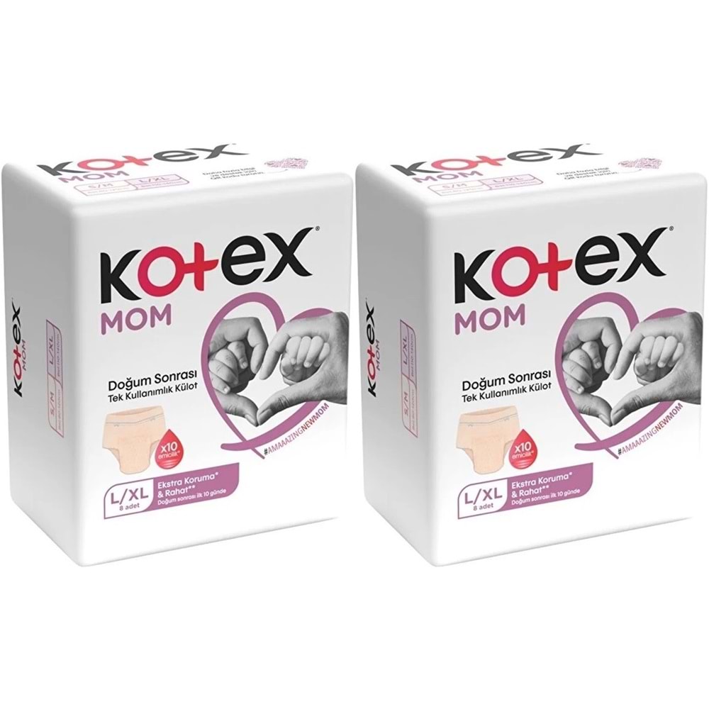 Kotex Mom Lohusa Külodu - Külot Bez L - Large - Büyük / XL - Extra Large - 16 Lı Set (2PK*8)