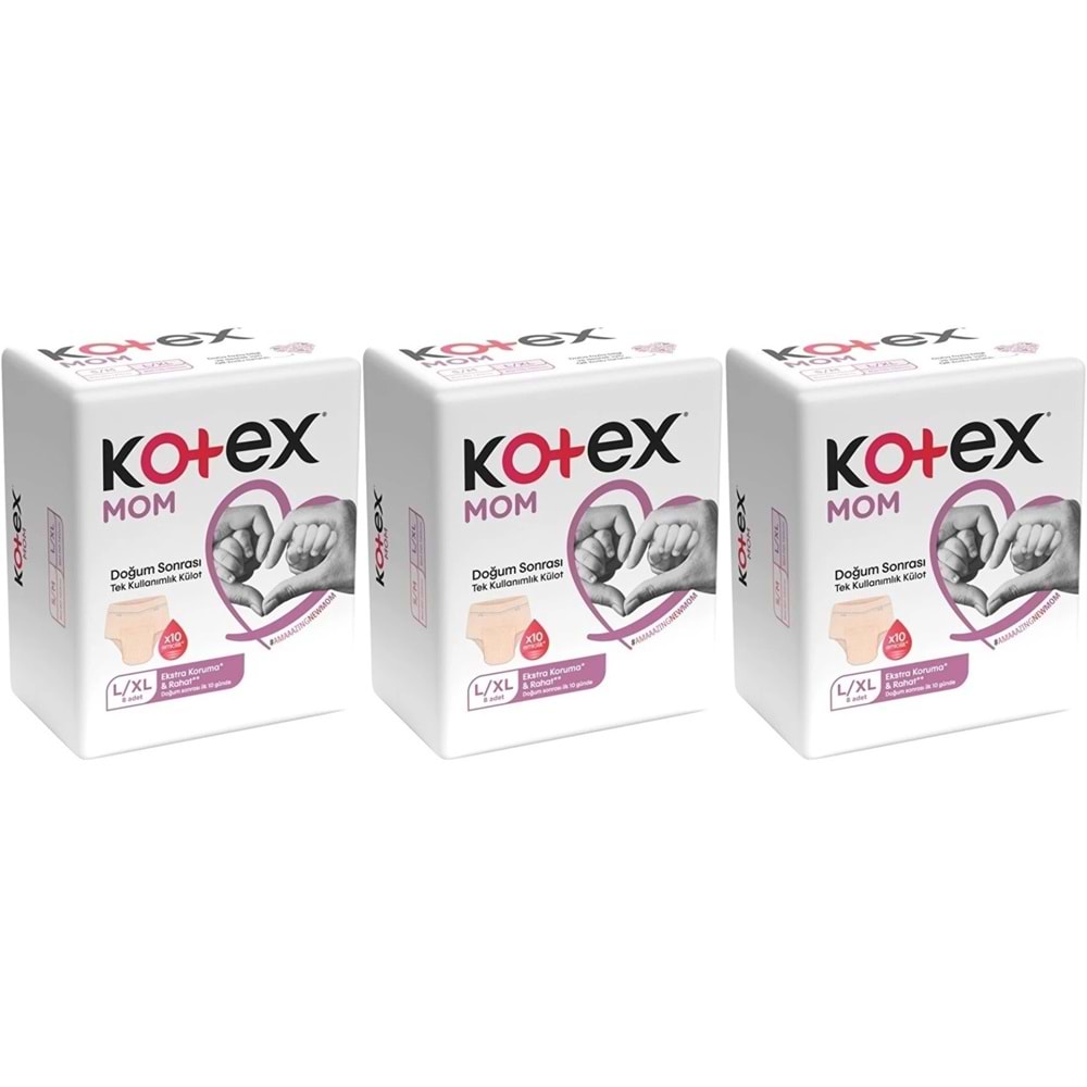 Kotex Mom Lohusa Külodu - Külot Bez L - Large - Büyük / XL - Extra Large - 24 Lü Set (3PK*8)
