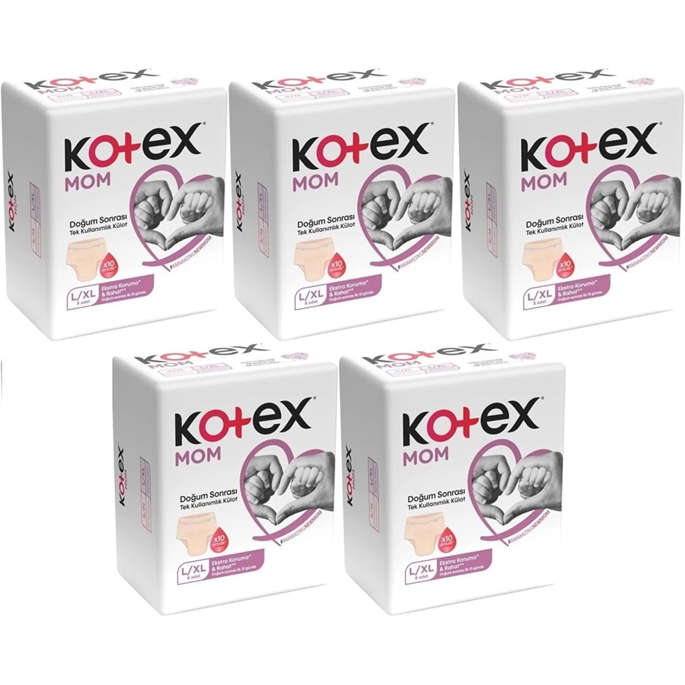 Kotex Mom Lohusa Külodu - Külot Bez L - Large - Büyük / XL - Extra Large - 40 Lı Set (5PK*8)