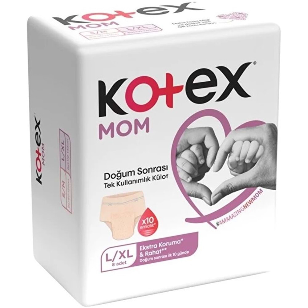 Kotex Mom Lohusa Külodu - Külot Bez L - Large - Büyük / XL - Extra Large - 40 Lı Set (5PK*8)