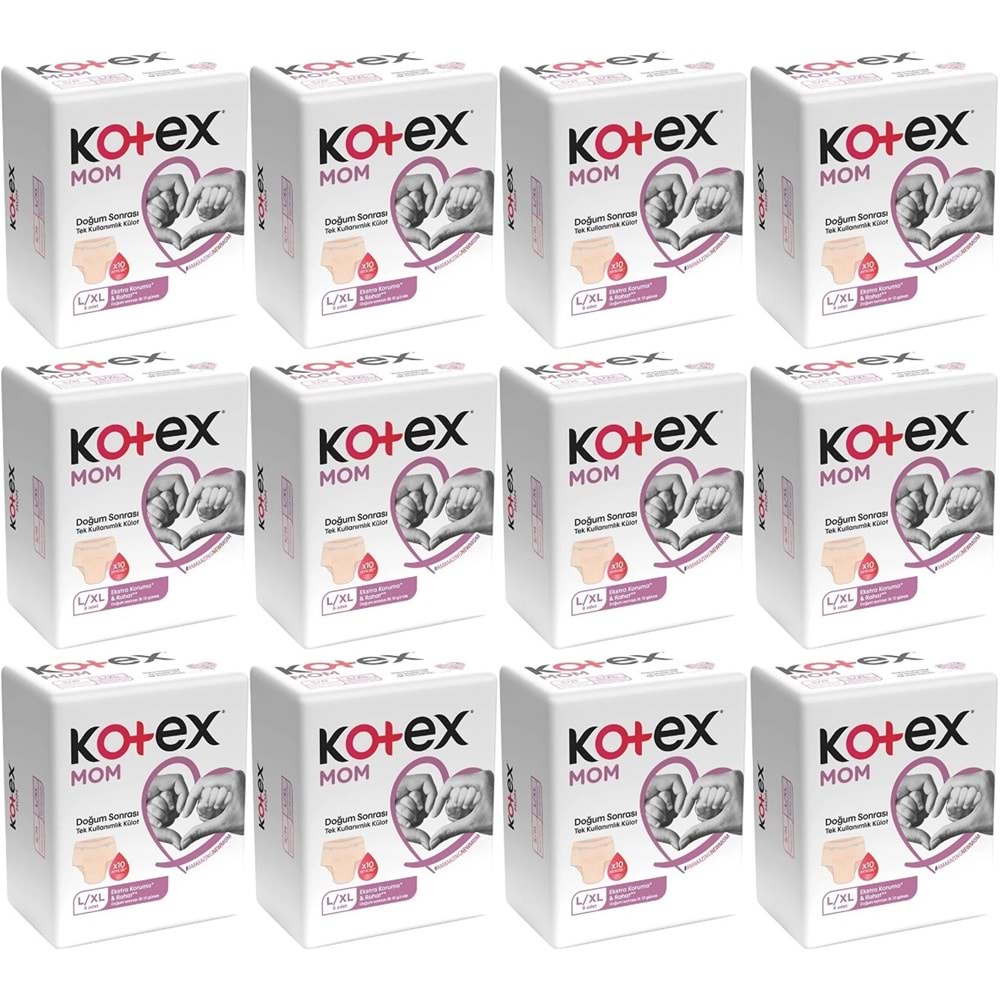 Kotex Mom Lohusa Külodu - Külot Bez L - Large - Büyük / XL - Extra Large - 96 Lı Set (12PK*8)