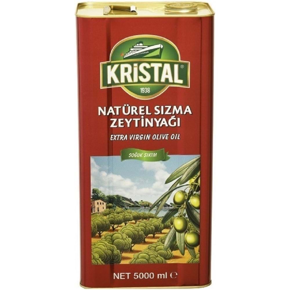 Kristal Zeytinyağı 20LT Natürel Sızma Soğuk Sıkım (Teneke) (4PK*5LT)