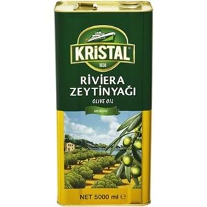 Kristal Zeytinyağı 20LT Natürel Sızma Soğuk Sıkım / Riviera (Teneke) (4PK*5LT)