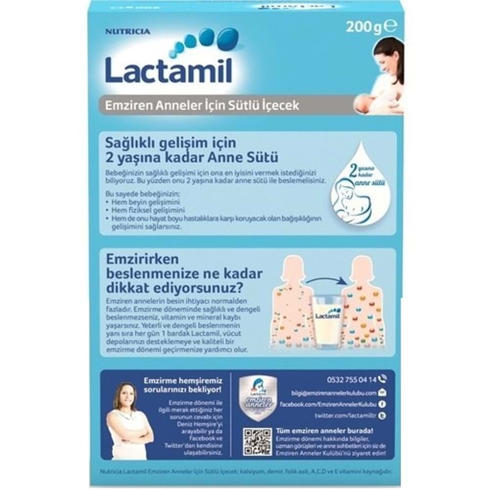 Nutrıcıa Lactamil 200GR (Emziren Anneler İçin Sütlü İçeçek) (4 Lü Set)