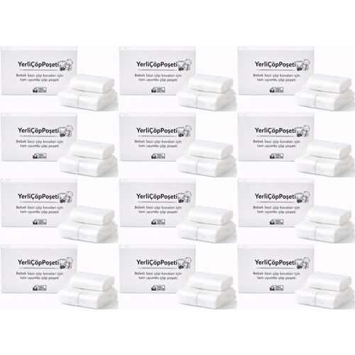 Mandaş Tommee Tippee Twist & Click Çöp Poşeti Tam Uyumlu Yerli (3 Lü Yedek Set) KOVASIZ (12 Li Set)