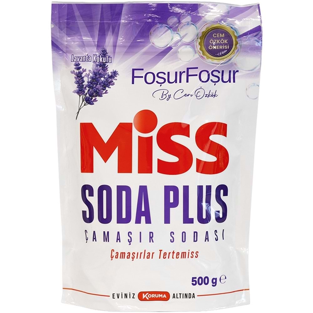 Miss Soda Plus Çamaşır Sodası 500 GR Lavanta (12 Li Set) Toplam 6000 GR
