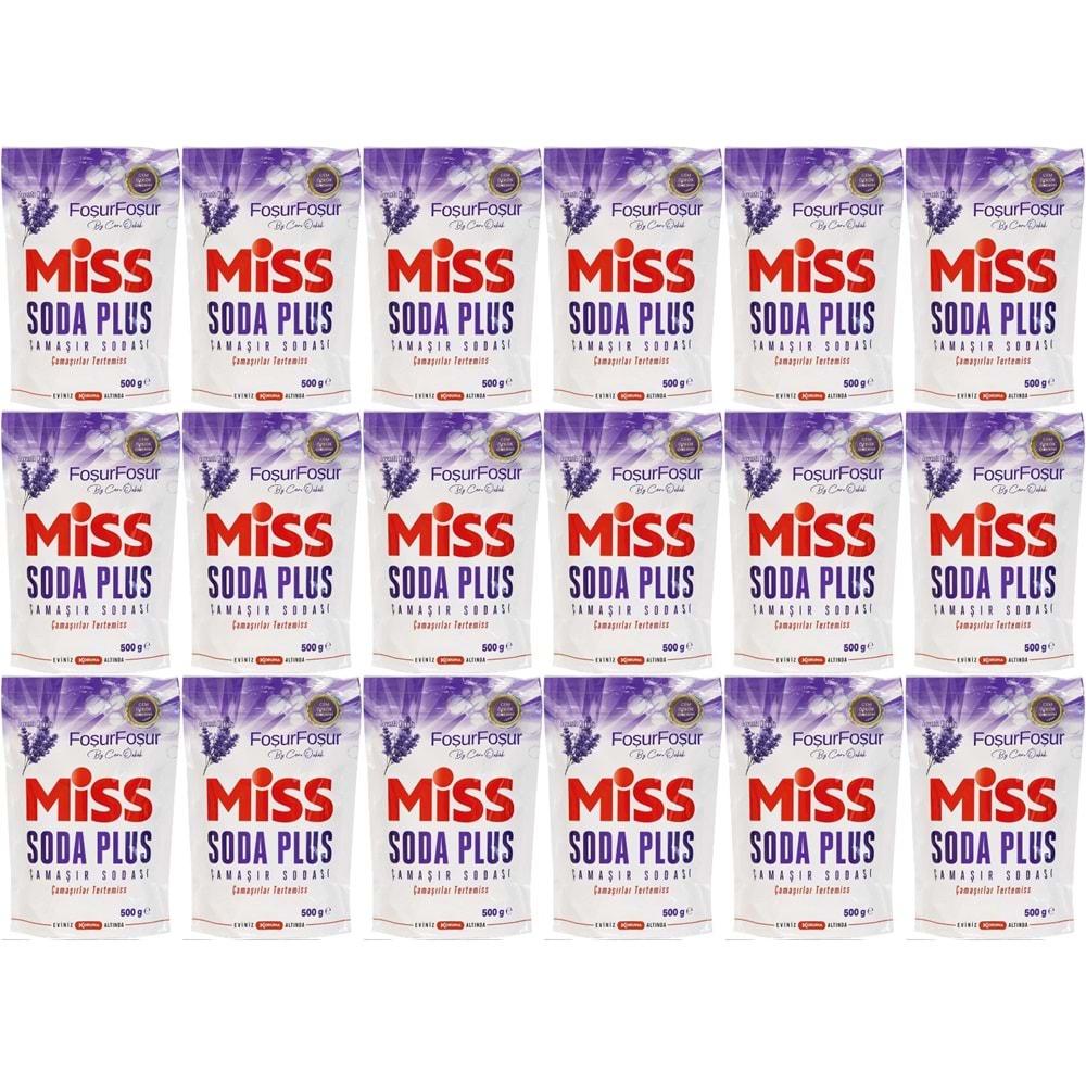 Miss Soda Plus Çamaşır Sodası 500 GR Lavanta (18 Li Set) Toplam 9000 GR