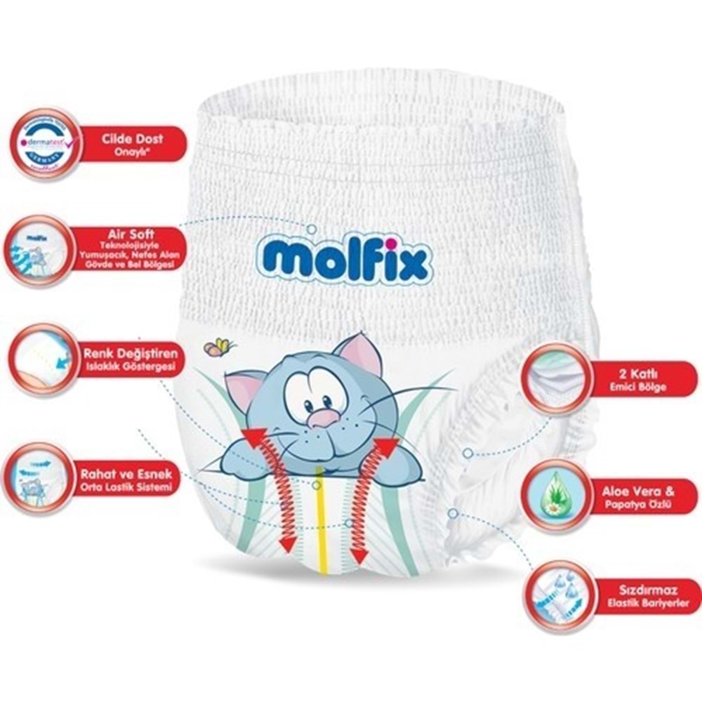 Molfix Külot Bebek Bezi 6 Beden 15+ KG Extra Large 86 Adet Ultra Avantaj Pk + 3 Adet Islak Mendil