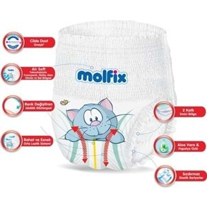 Molfix Külot Bebek Bezi 6 Beden 15+ KG Extra Large 86 Adet Ultra Avantaj Pk + 3 Adet Islak Mendil