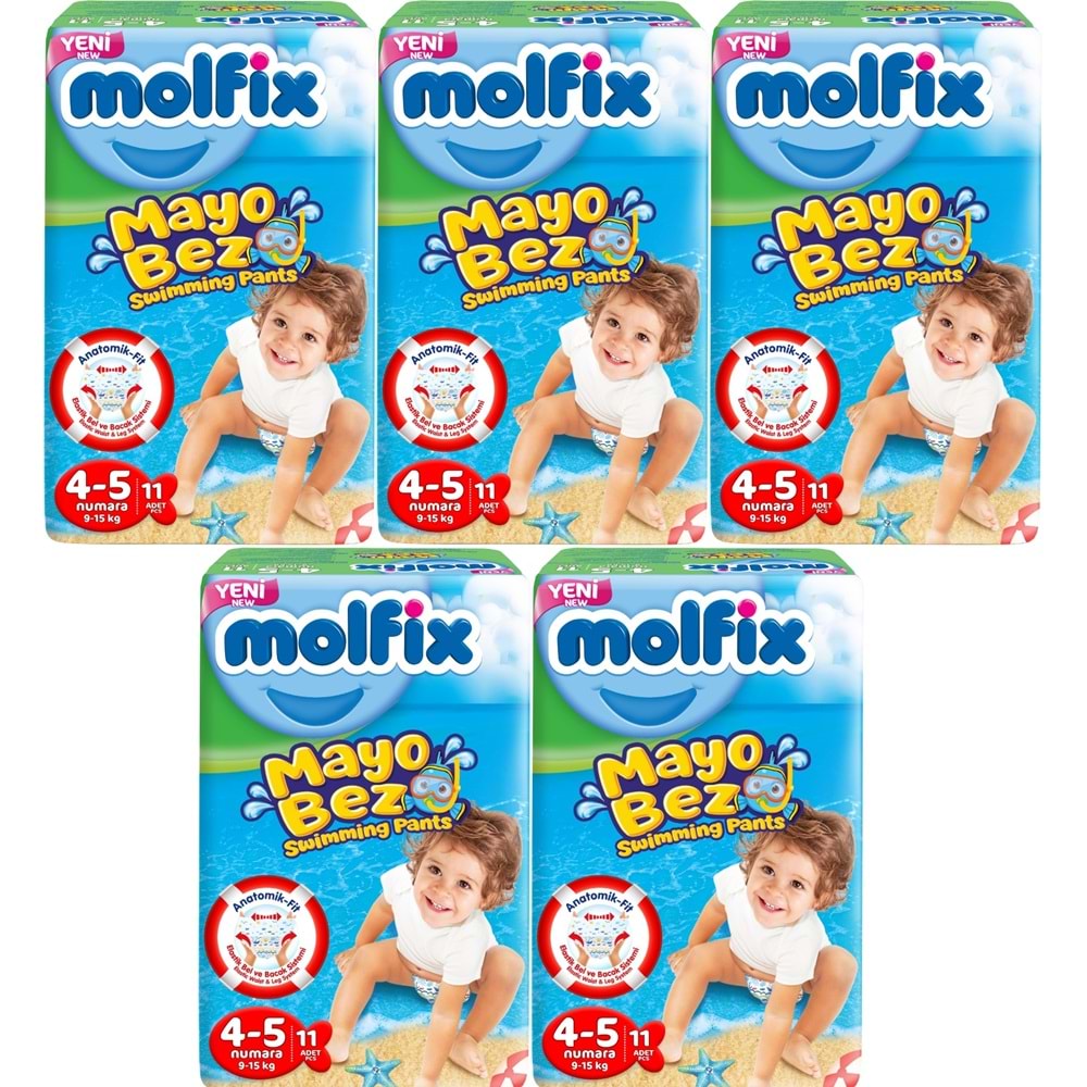 Molfix Swimming Pants (Mayo Bez) Beden:4-5 (9-15Kg) 55 Adet