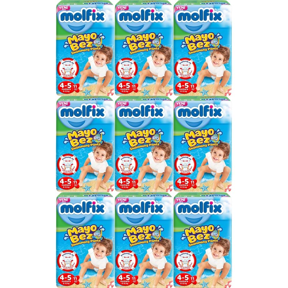 Molfix Swimming Pants (Mayo Bez) Beden:4-5 (9-15Kg) 99 Adet