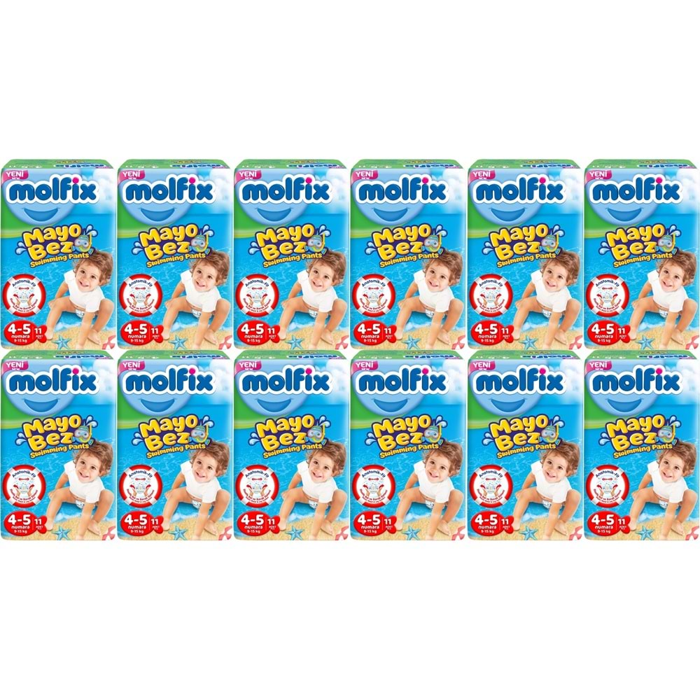 Molfix Swimming Pants (Mayo Bez) Beden:4-5 (9-15Kg) 132 Adet