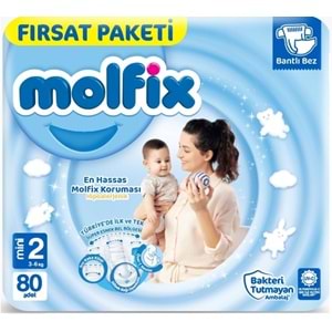 Molfix Bebek Bezi Beden:2 (3-6Kg) Mini 240 Adet Aylık Fırsat Pk + 6 Adet Islak Mendil