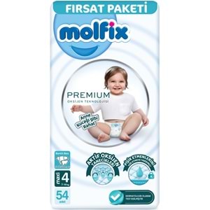 Molfix Premium Bebek Bezi Beden:4 (7-14KG) Maxi 162 Adet Fırsat Pk + 6 Adet Islak Mendil