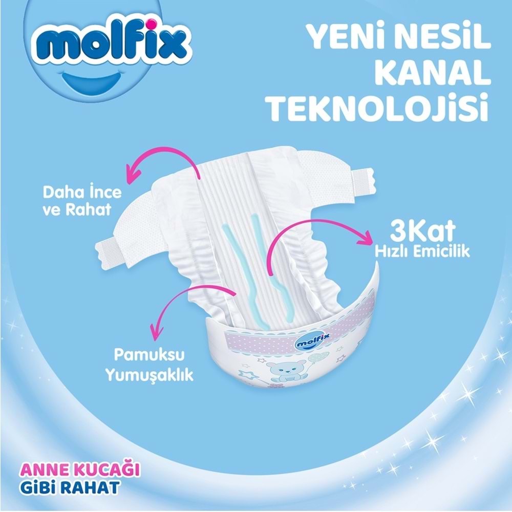 Molfix Bebek Bezi Beden:3 (4-9KG) Midi 280 Adet Mega Ekonomik Fırsat Pk