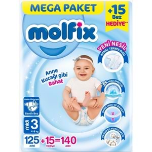 Molfix Bebek Bezi 3 Beden 4-9 KG Midi 420 Adet Mega Aylık Fırsat Pk