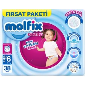 Molfix Külot Bebek Bezi Beden:6 (15+KG) Extra Large 114 Adet Aylık Fırsat Pk
