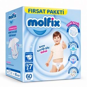 Molfix Bebek Bezi 7 Beden 20-30 KG XX Large 60 Adet Ekonomik Fırsat Pk