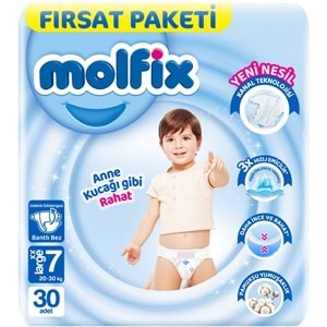Molfix Bebek Bezi 7 Beden 20-30 KG XX Large 150 Adet Mega Fırsat Pk
