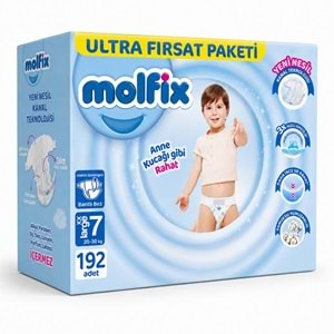 Molfix Bebek Bezi 7 Beden 20-30 KG XX Large 192 Adet Ultra Avantaj Fırsat Pk