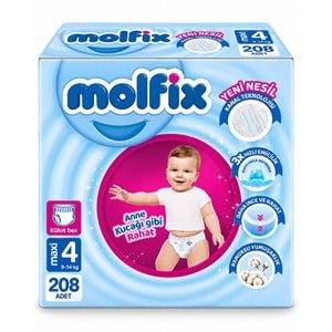 Molfix Külot Bebek Bezi 4 Beden 9-14 KG Maxi 208 Adet Avantaj Fırsat Pk