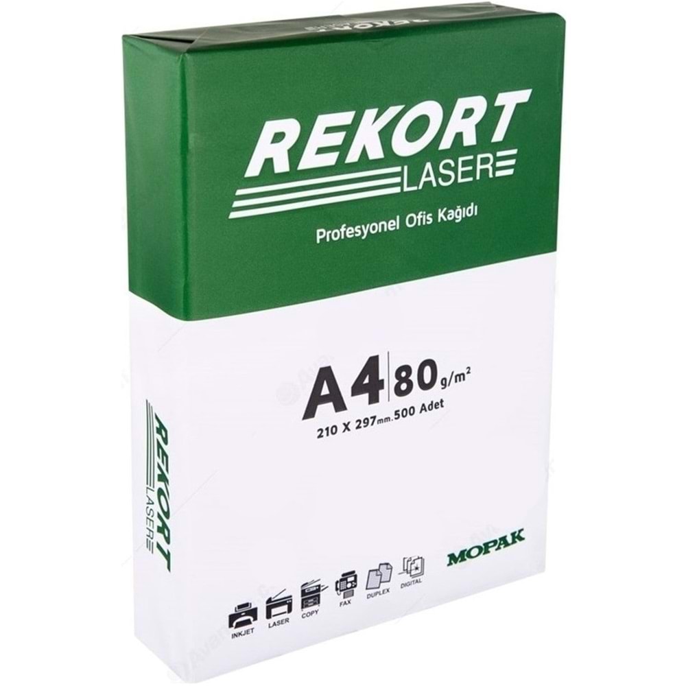 Mopak Rekort A4 80GR/M2 Fotokopi Kağıdı 2000 Adet (4PK*500)