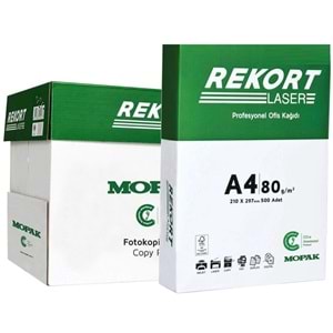 Mopak Rekort A4 80GR/M2 Fotokopi Kağıdı 12500 Adet (25PK*500)